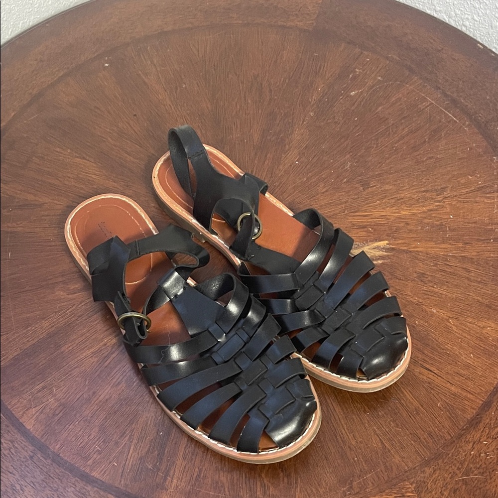 Indigo Black Strappy Sandals